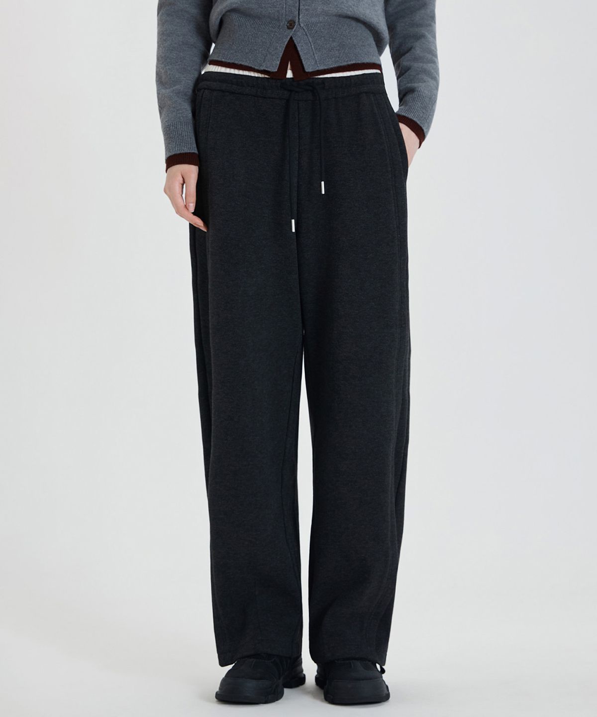 미쏘(MIXXO) 기모 배색 밴딩팬츠_MIWTMFC3SS