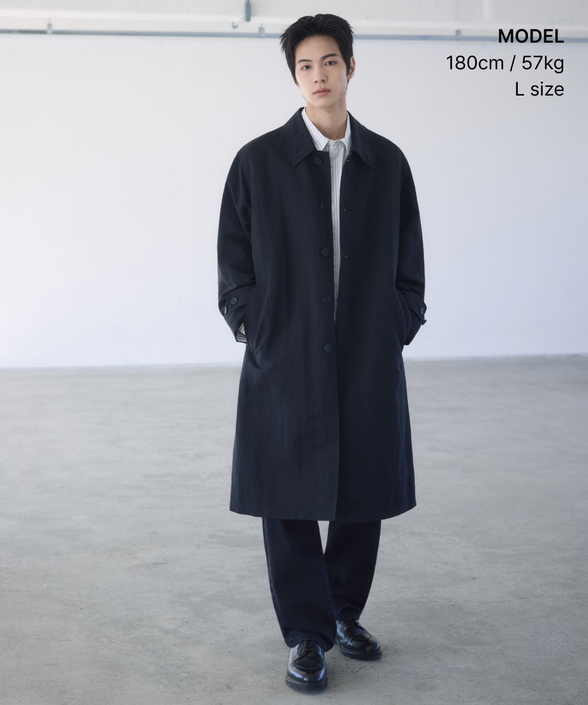 무신사 스탠다드(MUSINSA STANDARD) [시티 워커스] 카머 싱글 트렌치 코트 [블랙]