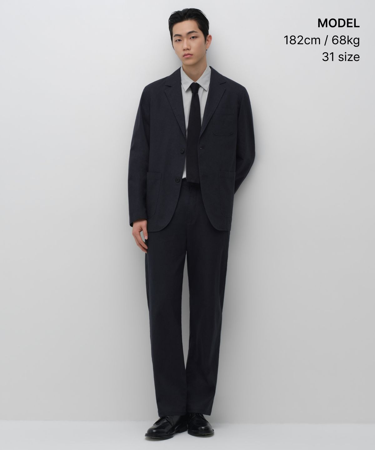 무신사 스탠다드(MUSINSA STANDARD) [시티 워커스] 린넨 블렌드 테이퍼드 팬츠 [네이비]