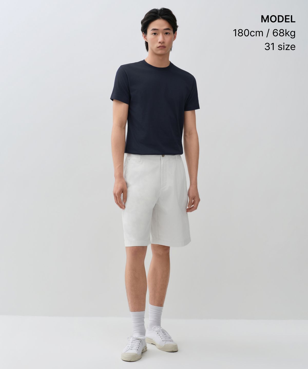 무신사 스탠다드(MUSINSA STANDARD) [쿨탠다드] 와이드 치노 쇼츠 [화이트]