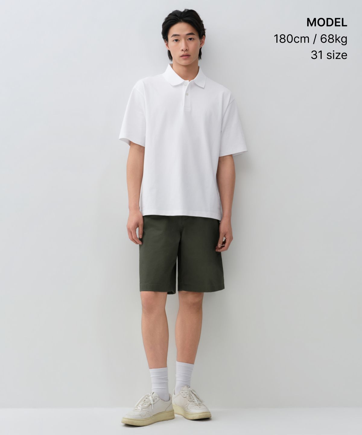 무신사 스탠다드(MUSINSA STANDARD) [쿨탠다드] 와이드 치노 쇼츠 [카키]