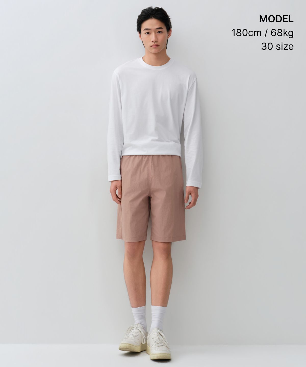 무신사 스탠다드(MUSINSA STANDARD) [쿨탠다드] 나일론 스트레치 밴딩 쇼츠 [데저트 핑크]