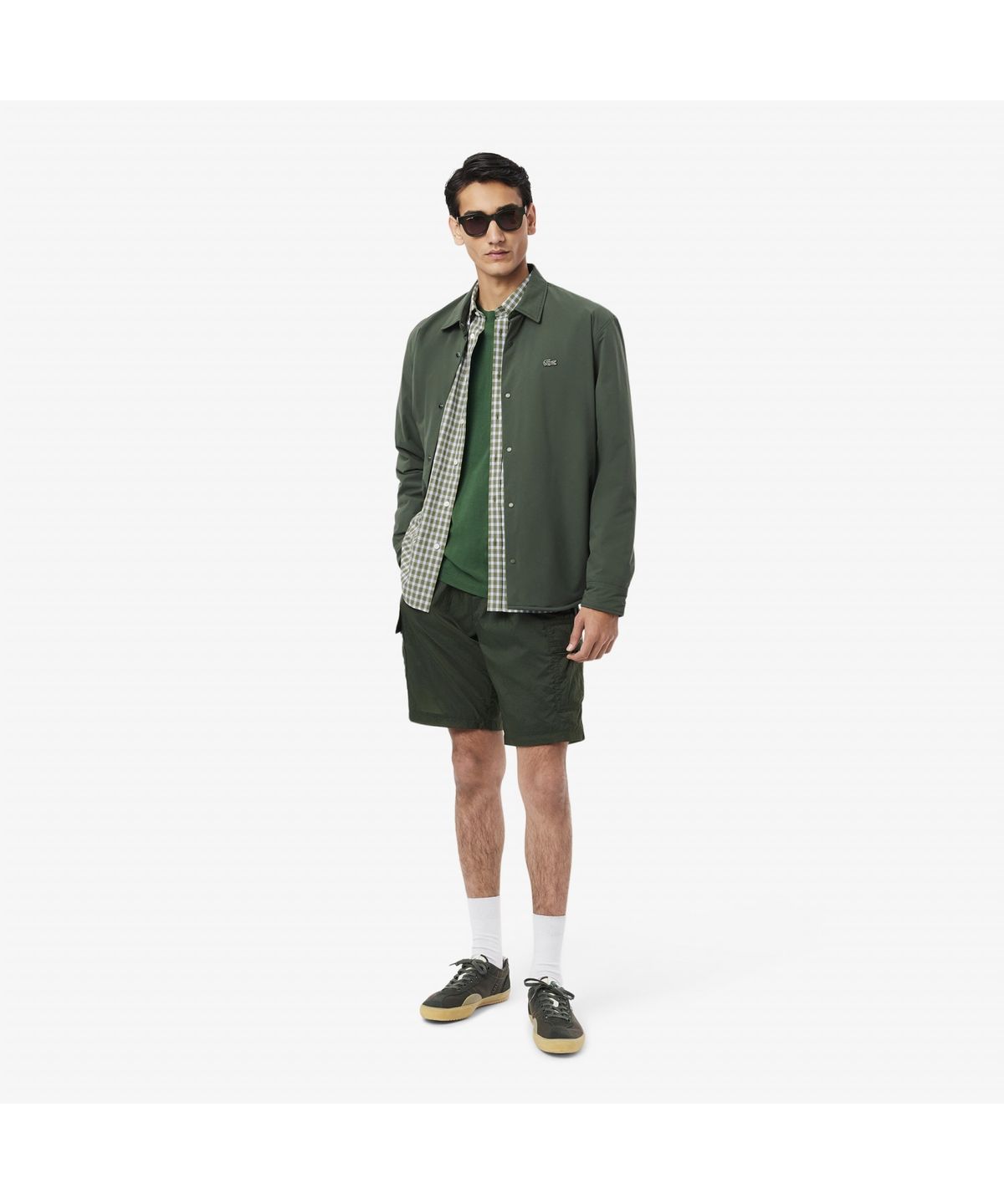 라코스테(LACOSTE) 남성 반팔 체크 셔츠 CH0744-55G IC3