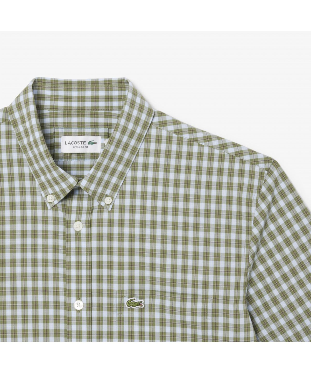 라코스테(LACOSTE) 남성 반팔 체크 셔츠 CH0744-55G IC3