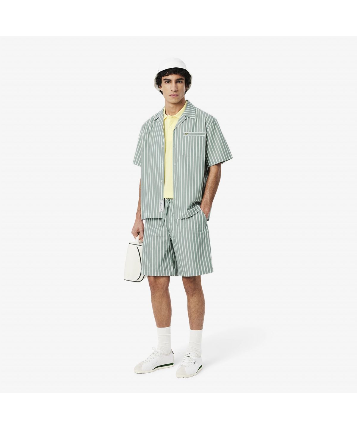 라코스테(LACOSTE) 남성 하와이안 카라 스트라이프 반팔 셔츠 CH9083-55G BLI