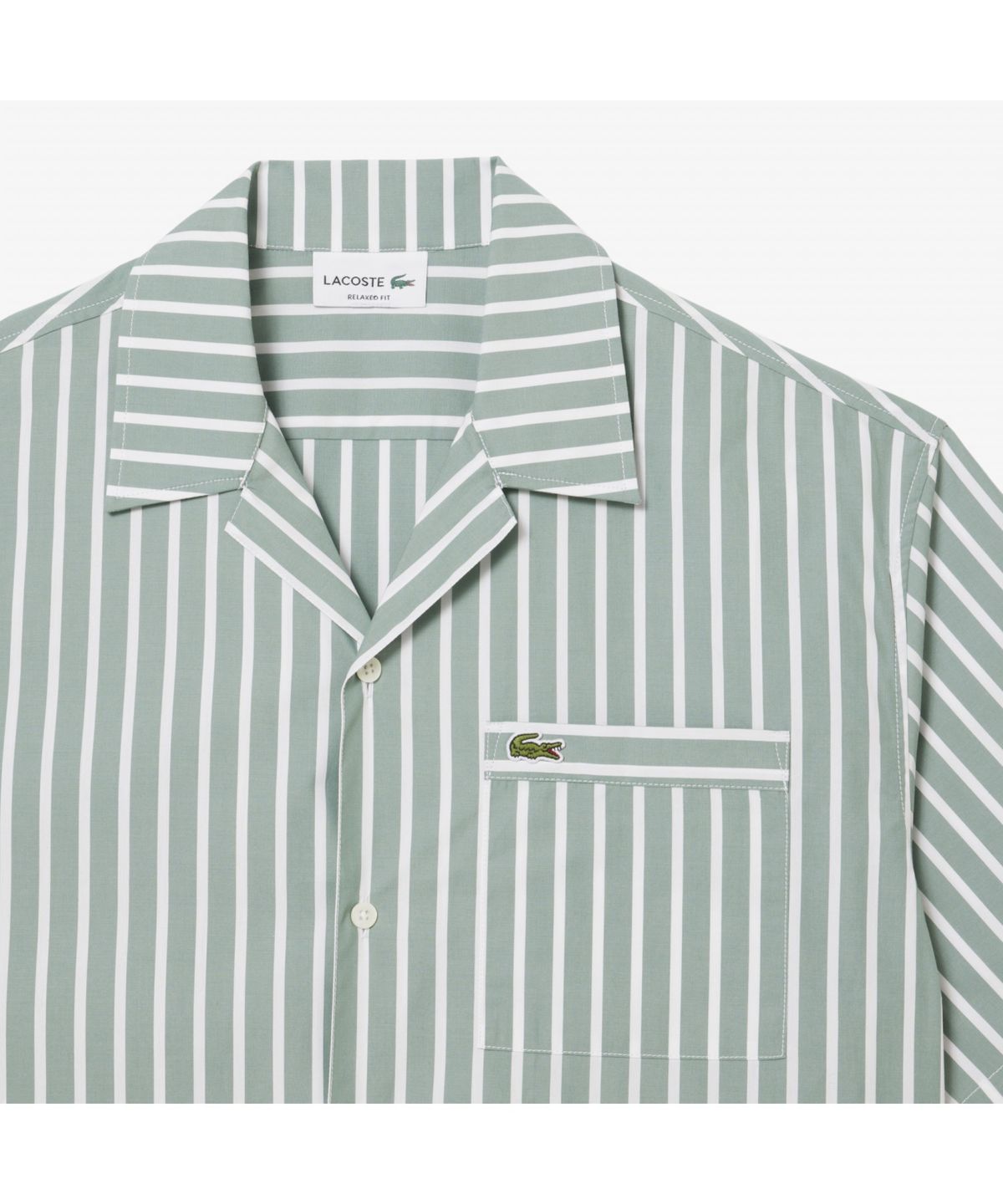 라코스테(LACOSTE) 남성 하와이안 카라 스트라이프 반팔 셔츠 CH9083-55G BLI