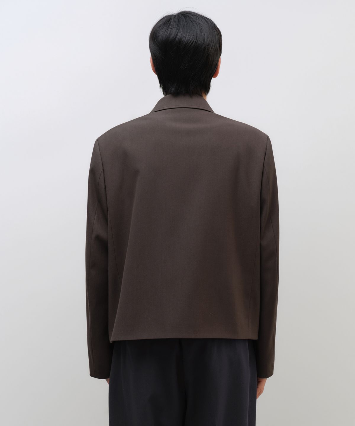 무신사 스탠다드(MUSINSA STANDARD) 울리쉬 오버 숄더 미니멀 재킷 [브라운]