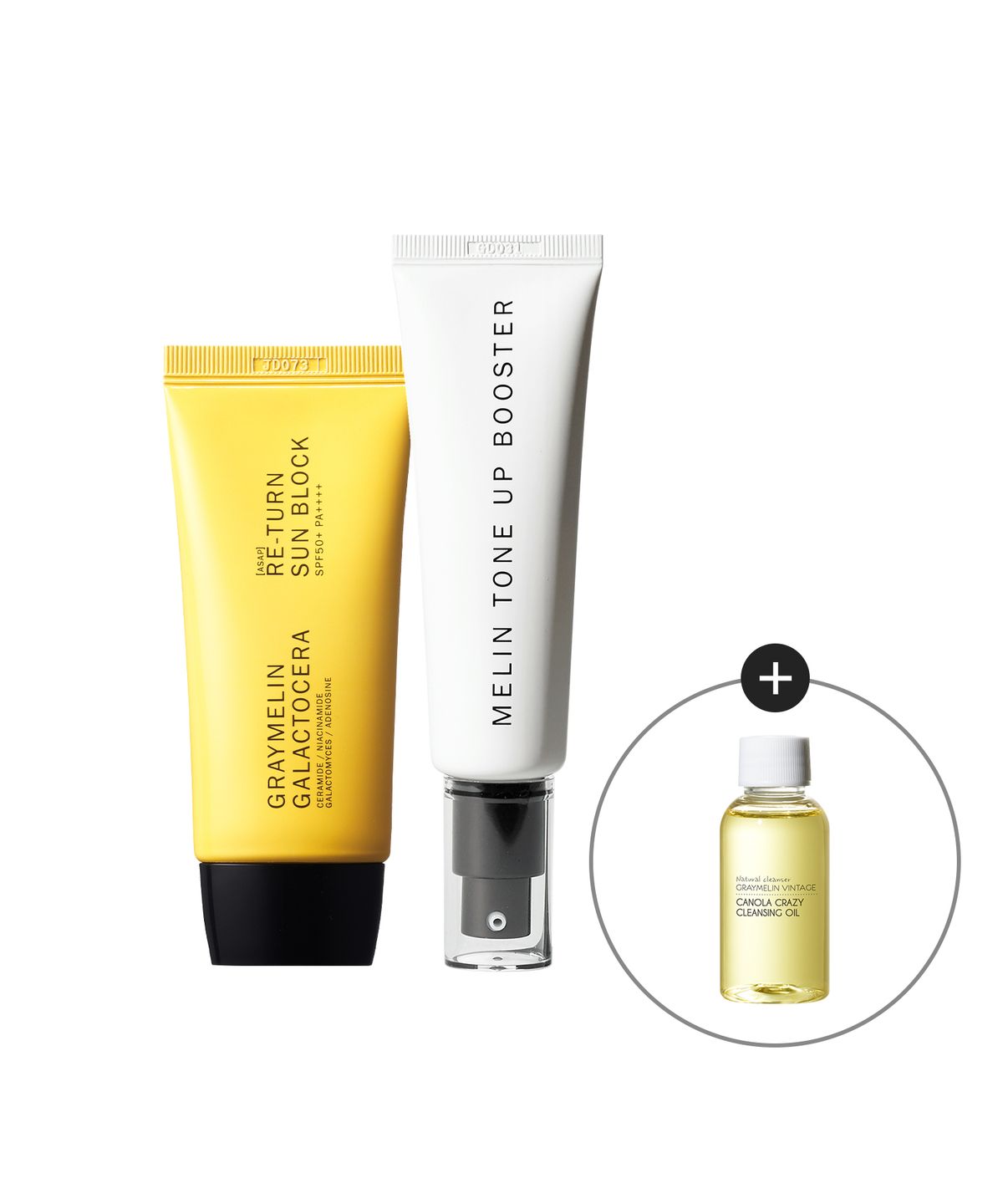 그레이멜린(GREYMELIN) [SET][카놀라오일 50ml 증정][미백/주름개선 기능성] 톤업 부스터 50ml+갈락토세라 리턴 선크림 (SPF50+/PA++++) 50ml