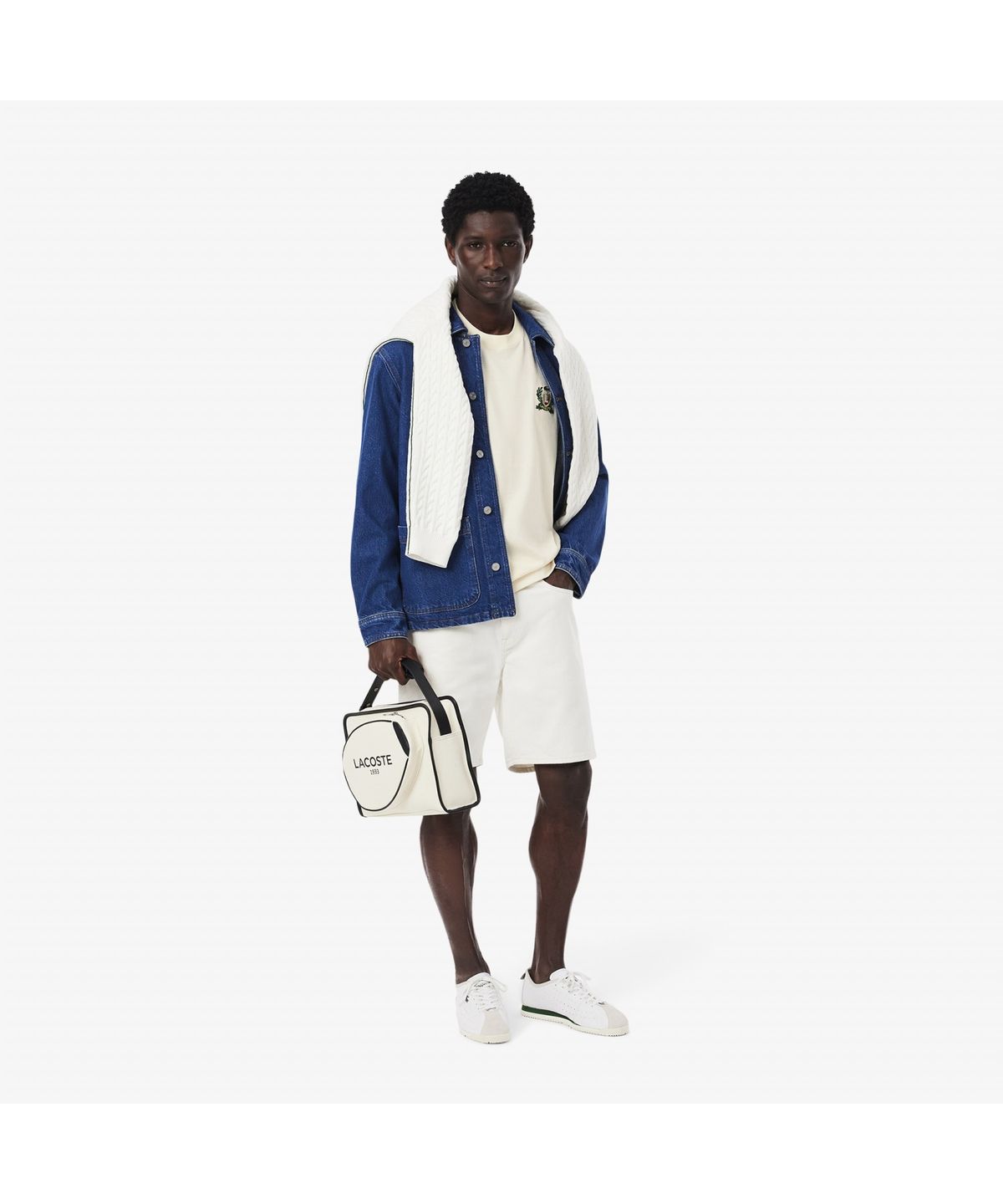 라코스테(LACOSTE) 남성 MIF 뱃지 반팔 티셔츠 TH0027-55G XFJ