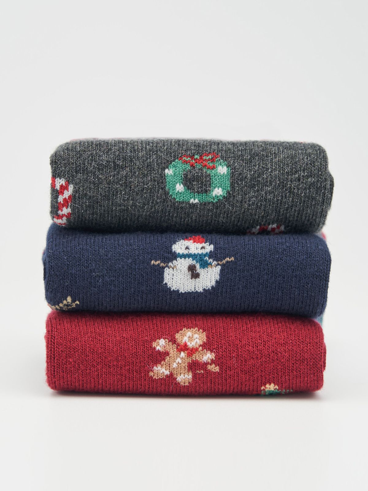 스튜디오 싹스탑(STUDIO SOCKSTOP) [3PACK] 홀리데이 코지 코튼 패턴 크리스마스 하우스세트