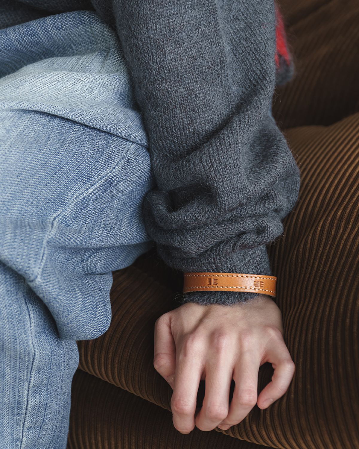 카락터(KARACTOR) Leather bangle / Vegetable orange