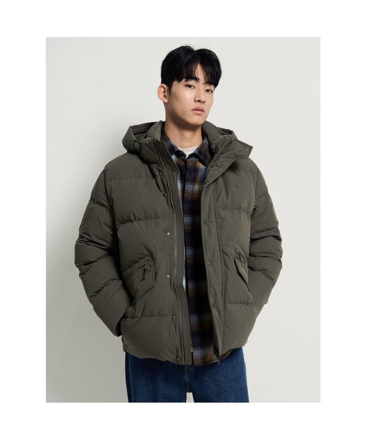빈폴 멘(BEANPOLE MEN) 캐주얼 푸퍼 다운 재킷  카키