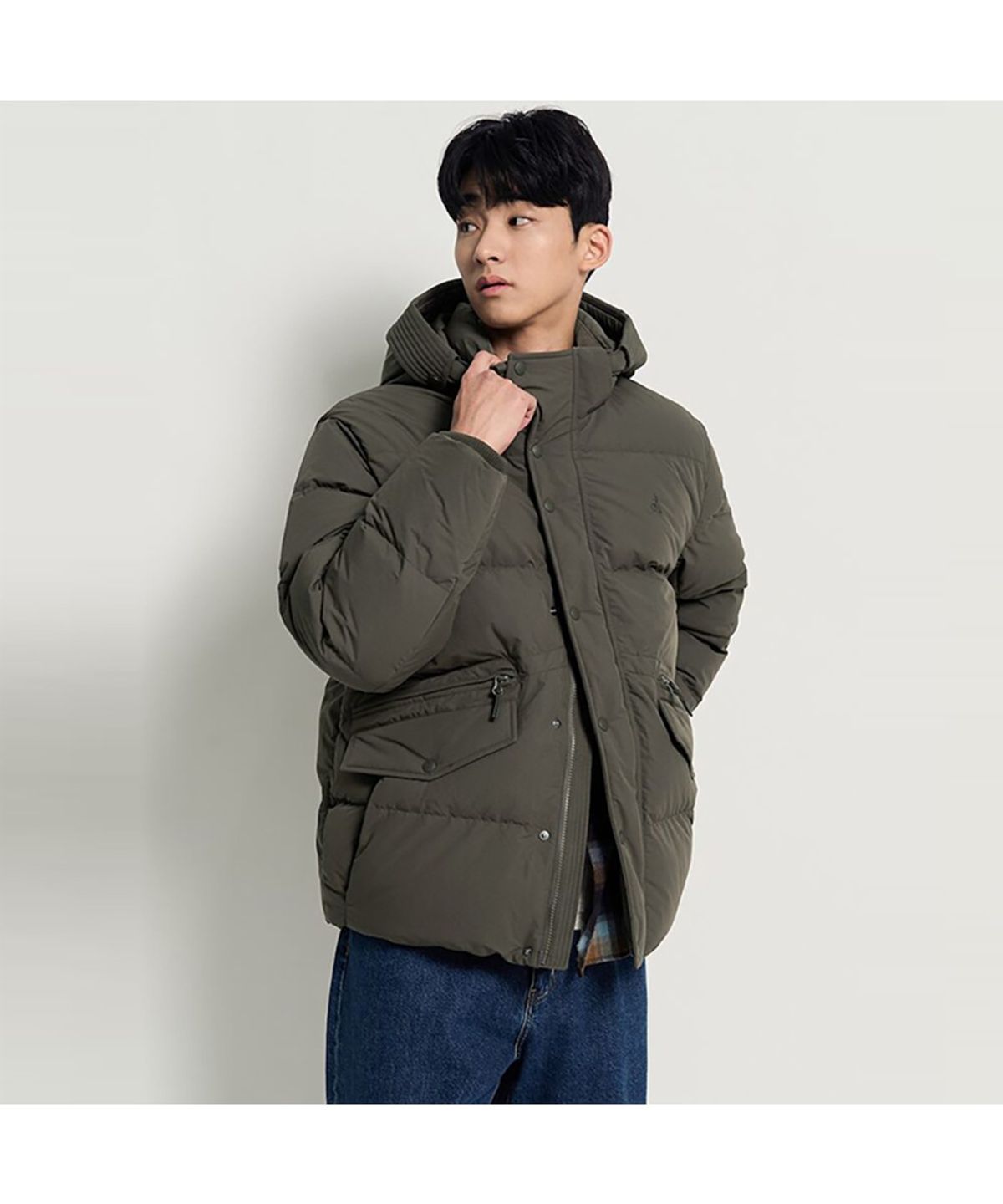 빈폴 멘(BEANPOLE MEN) 캐주얼 푸퍼 다운 재킷  카키