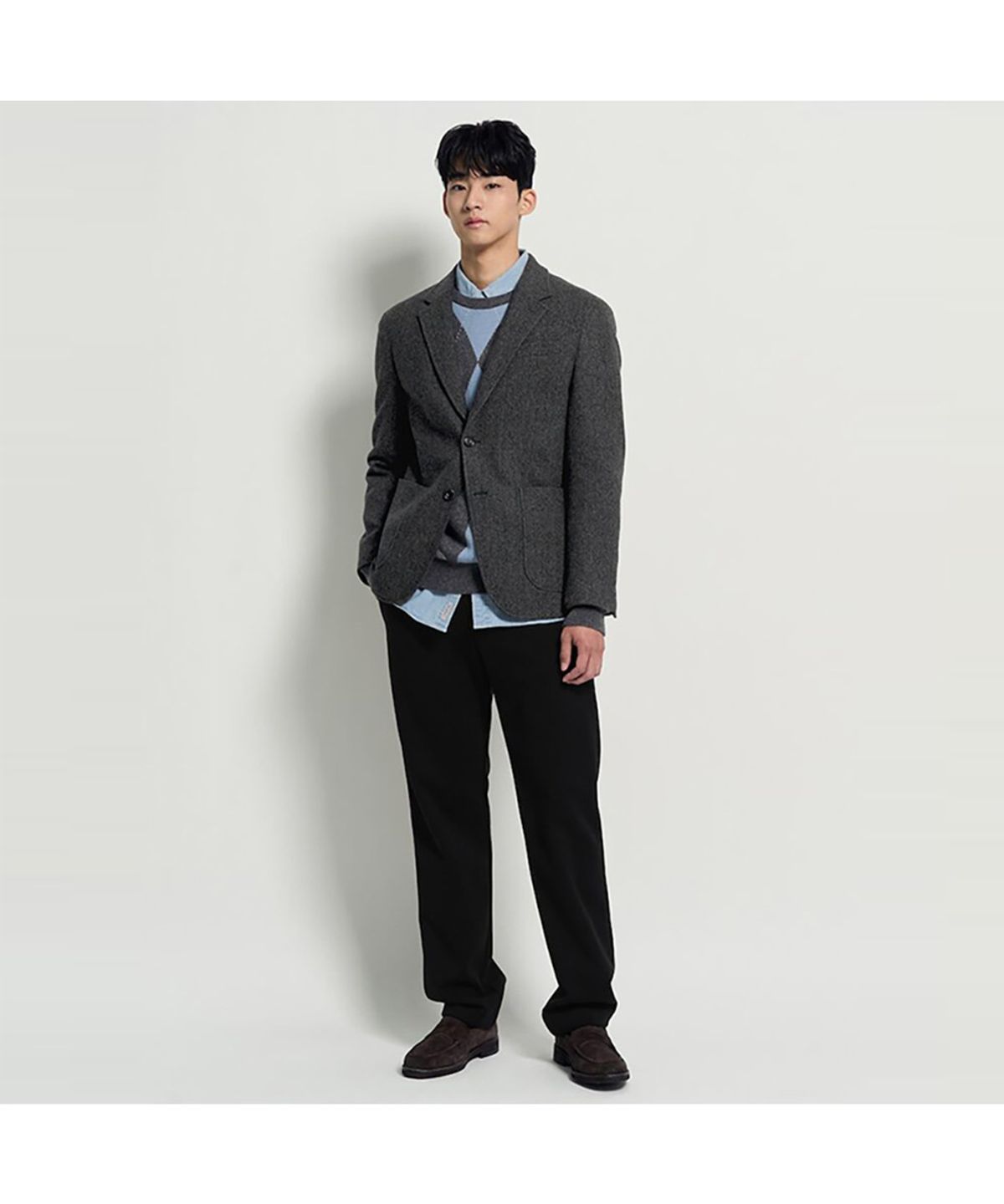 빈폴 멘(BEANPOLE MEN) 기모 트윌 컴포트핏 슬랙스  블랙