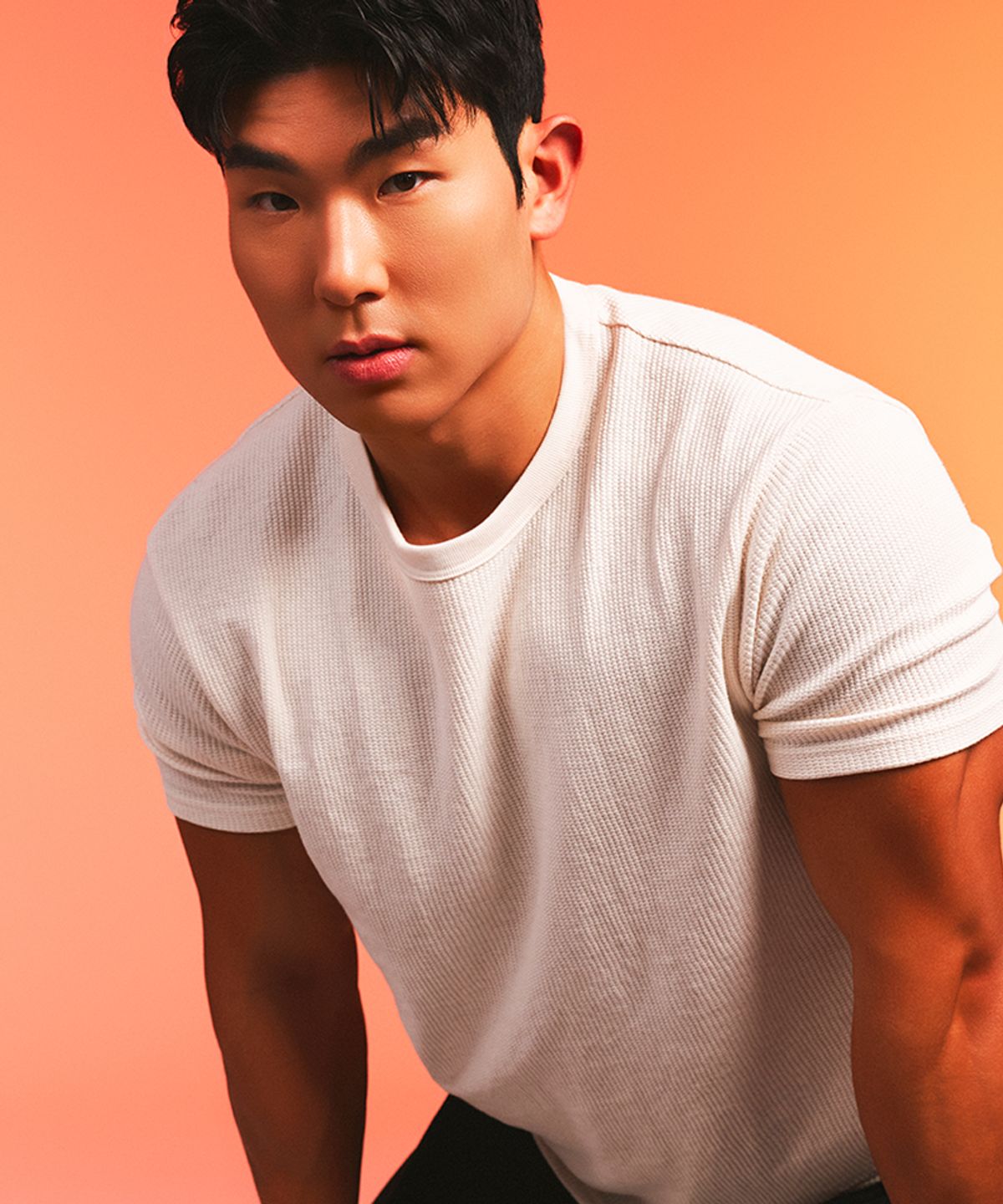 무신사 스탠다드 스포츠(MUSINSA STANDARD SPORTS) 와플 머슬핏 크롭 숏슬리브 (2color)