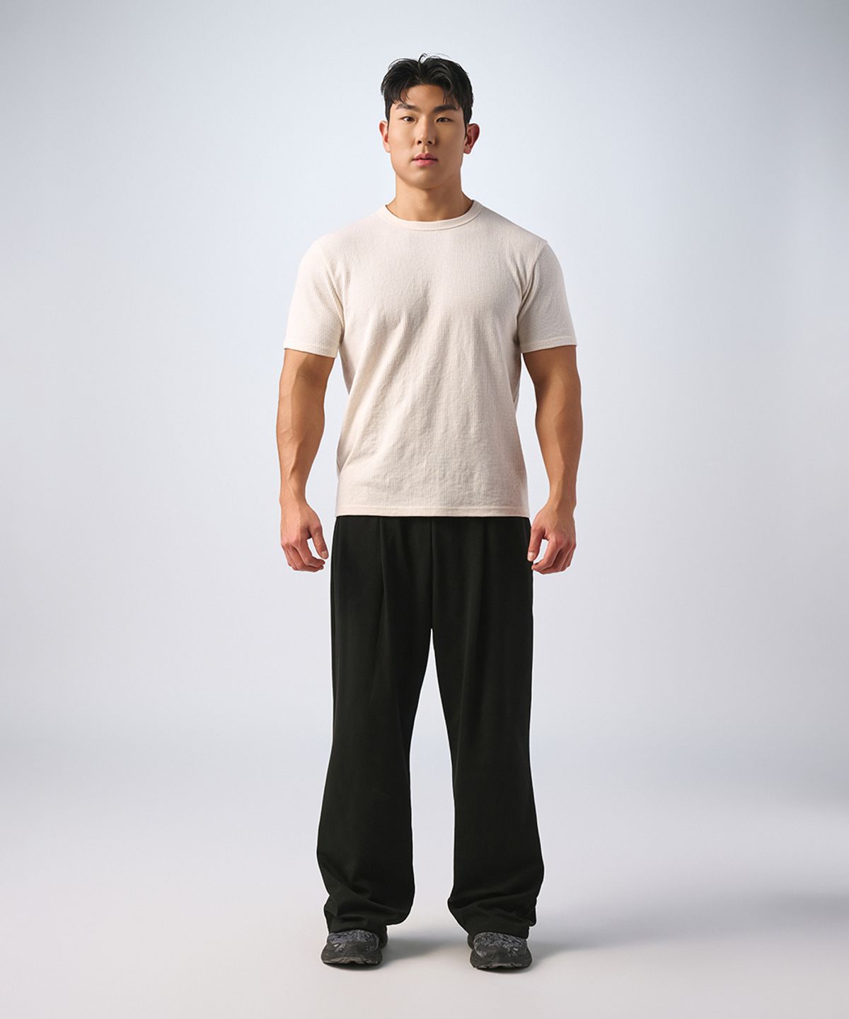 무신사 스탠다드 스포츠(MUSINSA STANDARD SPORTS) 와플 머슬핏 크롭 숏슬리브 (2color)