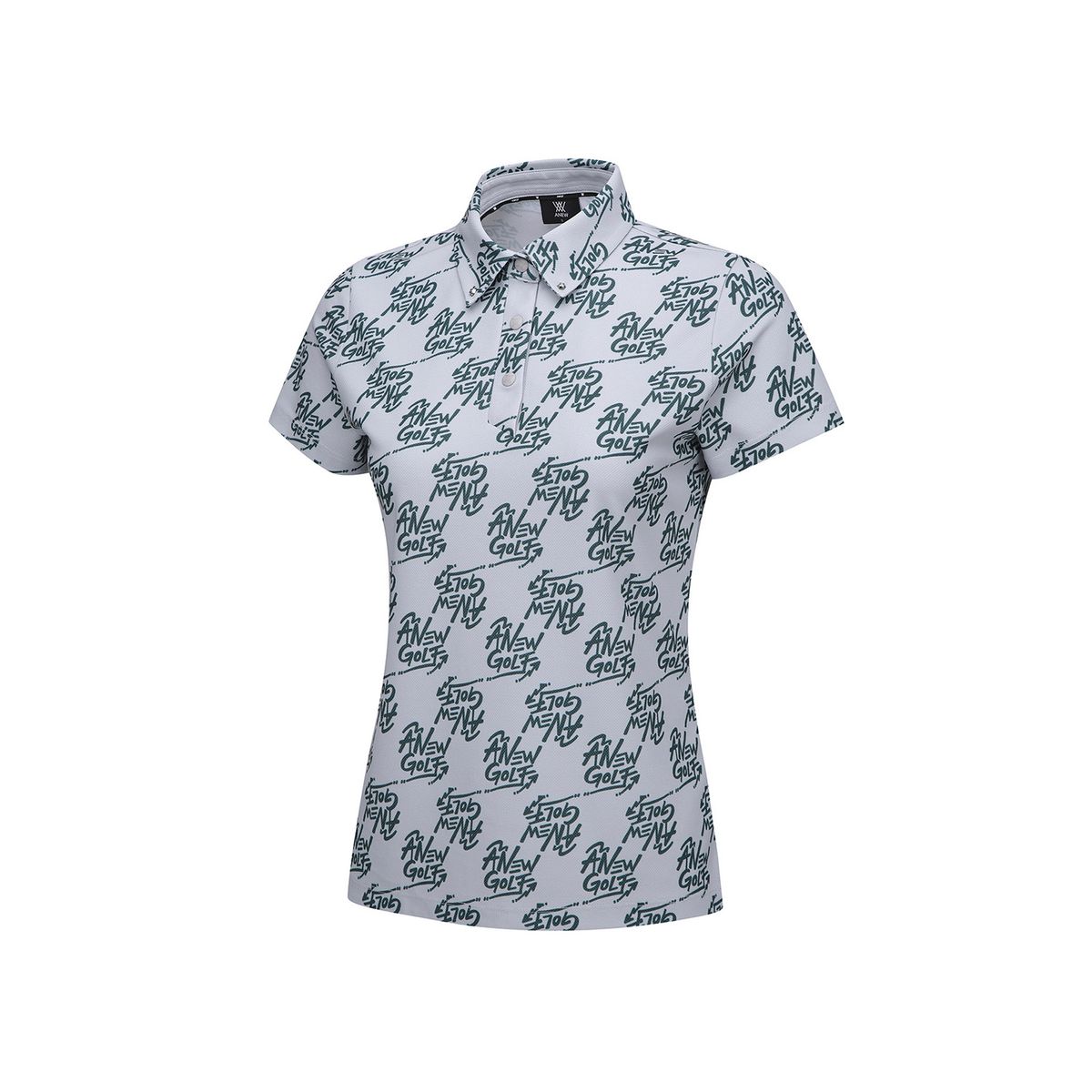 어뉴골프(ANEW GOLF) W LOGO PATTERN SHORT T-SHIRT_GR