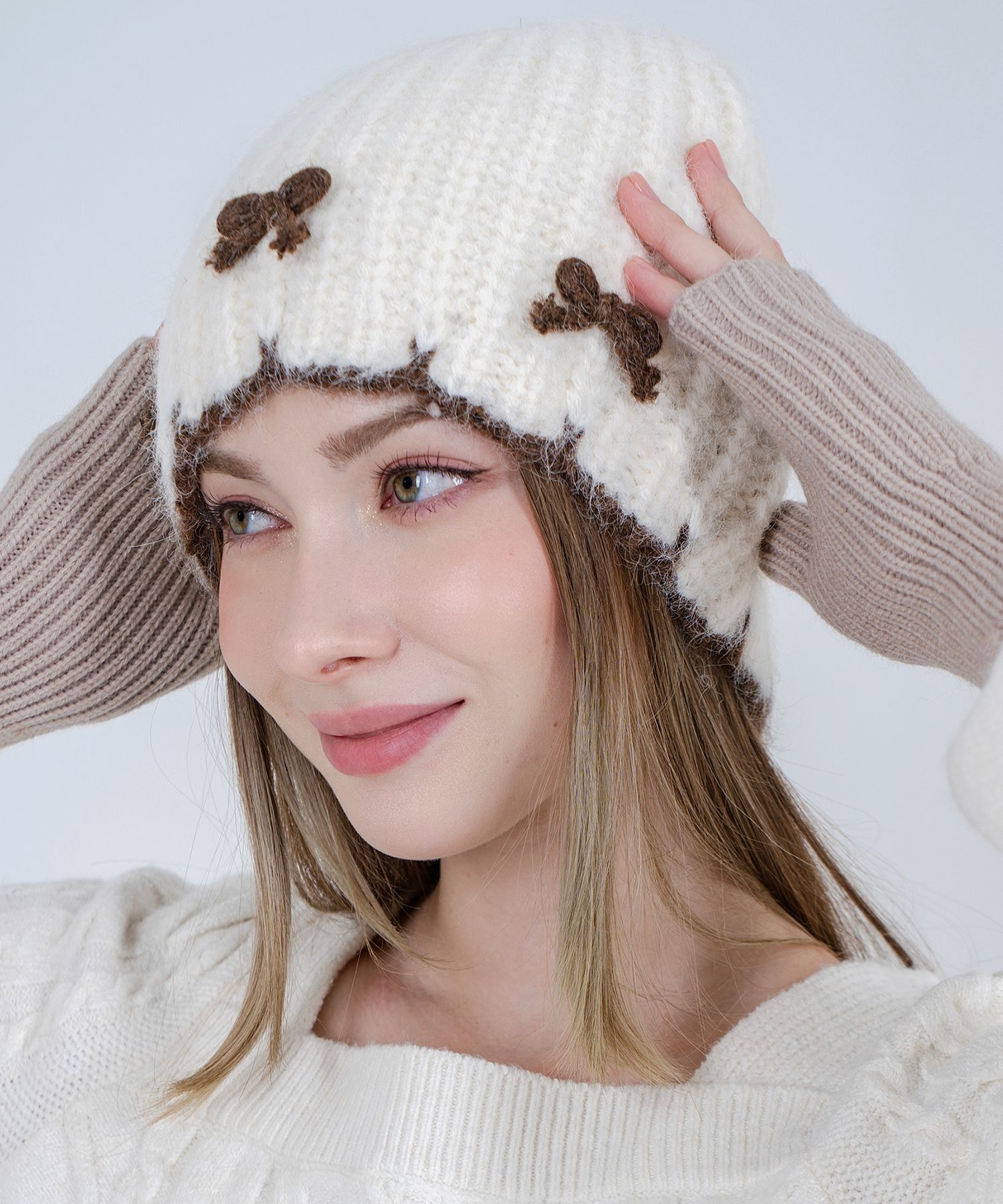 MUSINSA | MEMINN Bloomi Knit Ribbon Beanie