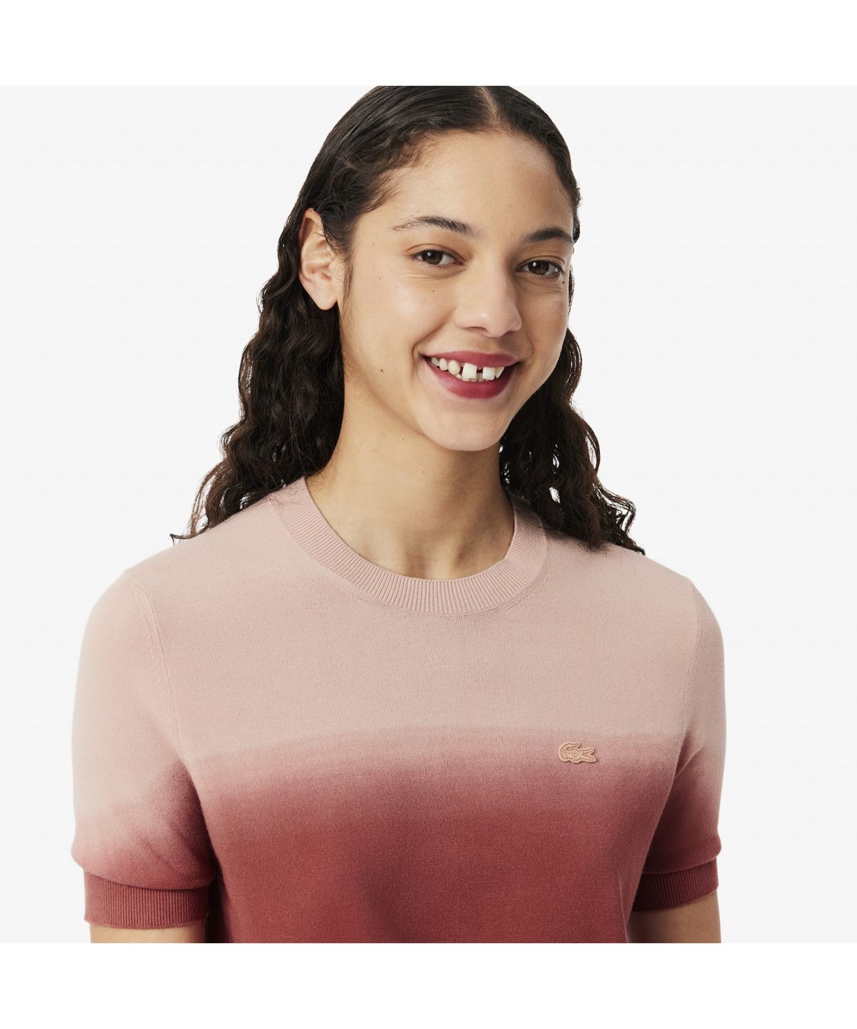 라코스테(LACOSTE) 여성 그라데이션 반팔 스웨터 AF9281-55G GTI