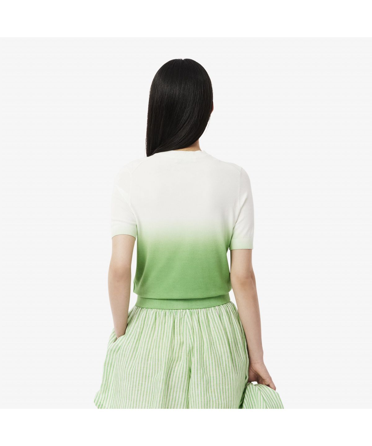 라코스테(LACOSTE) 여성 그라데이션 반팔 스웨터 AF9281-55G QBI