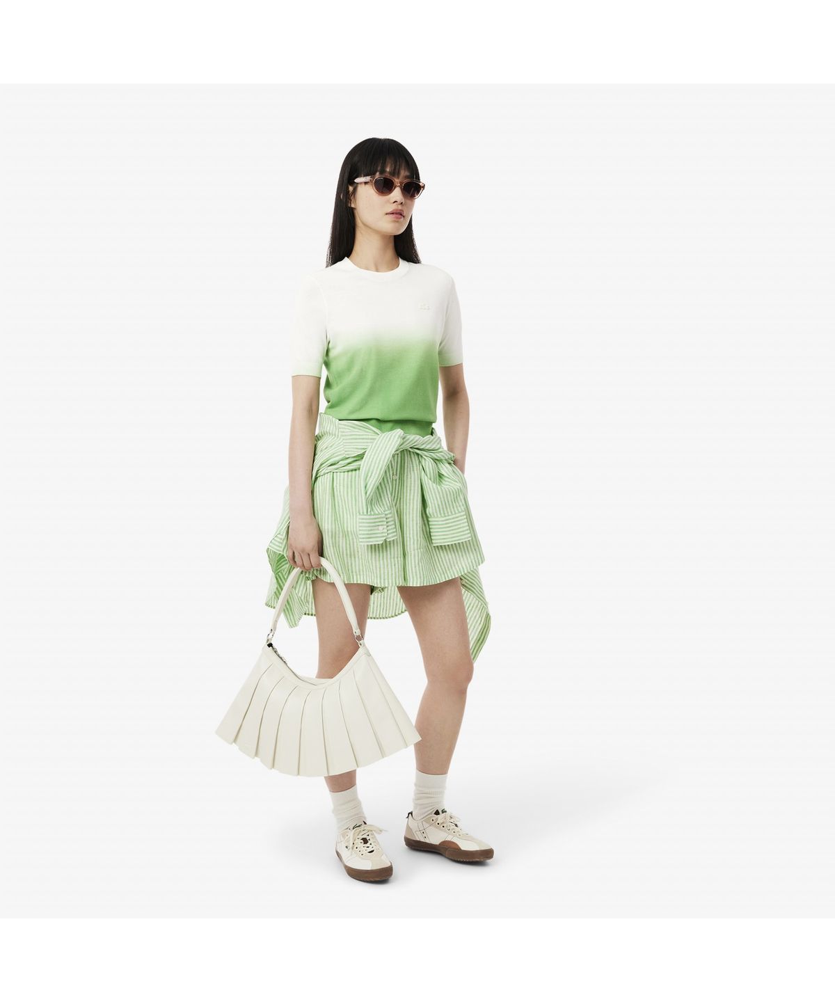 라코스테(LACOSTE) 여성 그라데이션 반팔 스웨터 AF9281-55G QBI