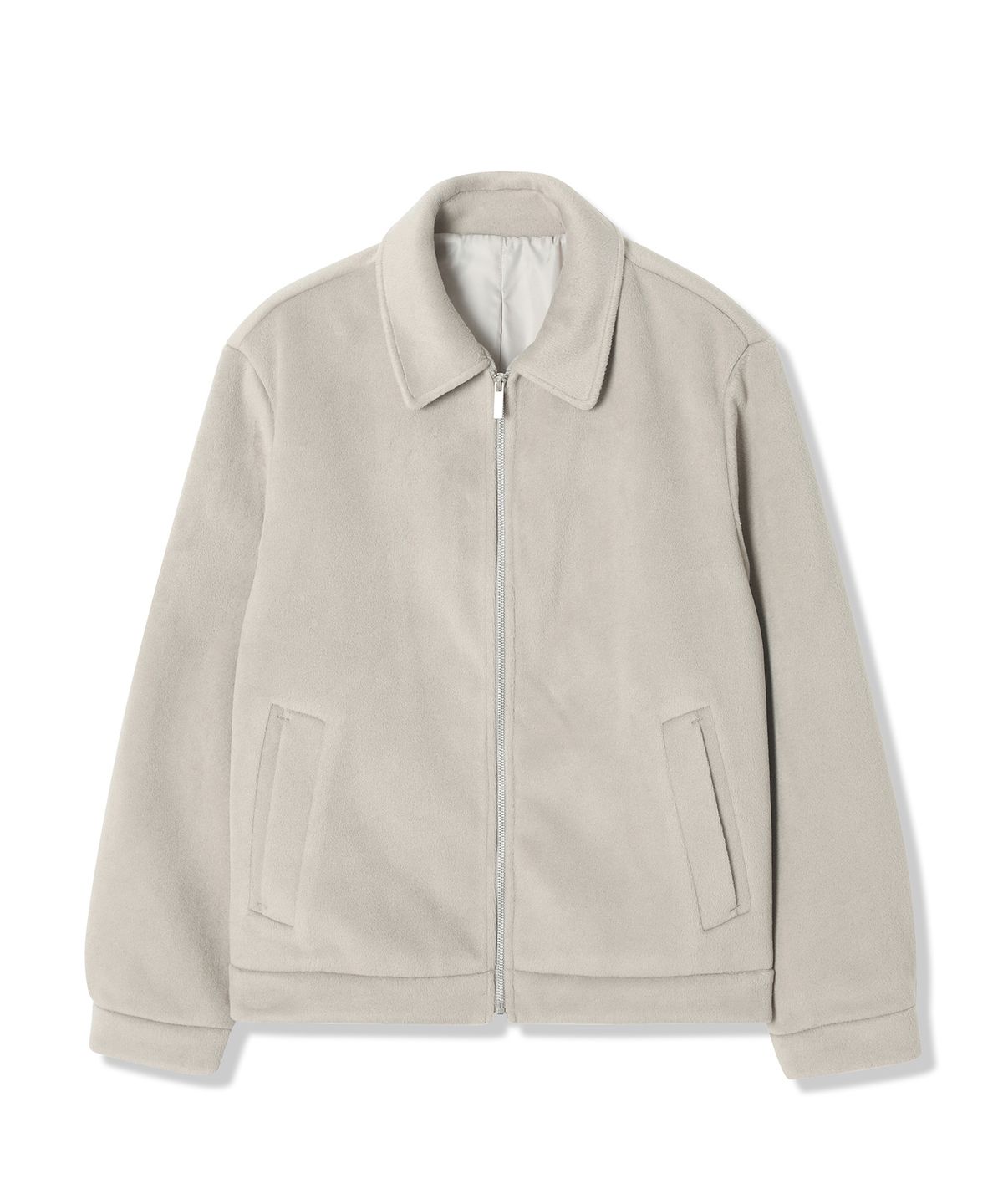 애드호크(ADHOC) 남성 폴리 브러쉬 베이직 집업 블루종 (LT-BEIGE) (HBAUJ40)