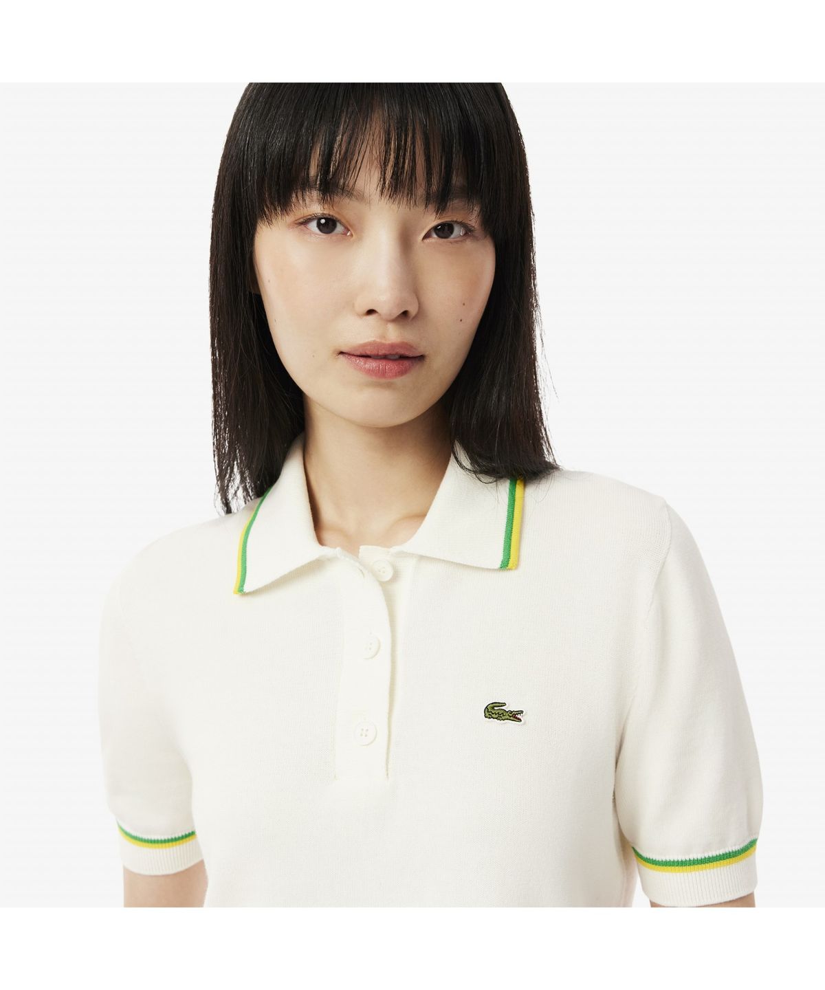 라코스테(LACOSTE) 여성 컬러티핑 폴로 스웨터 AF9283-55G DII