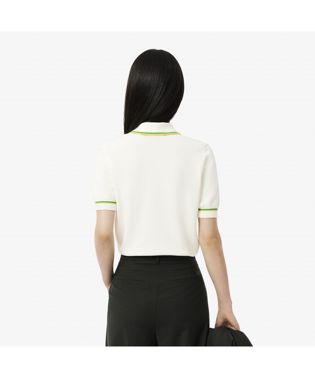 라코스테(LACOSTE) 여성 컬러티핑 폴로 스웨터 AF9283-55G DII