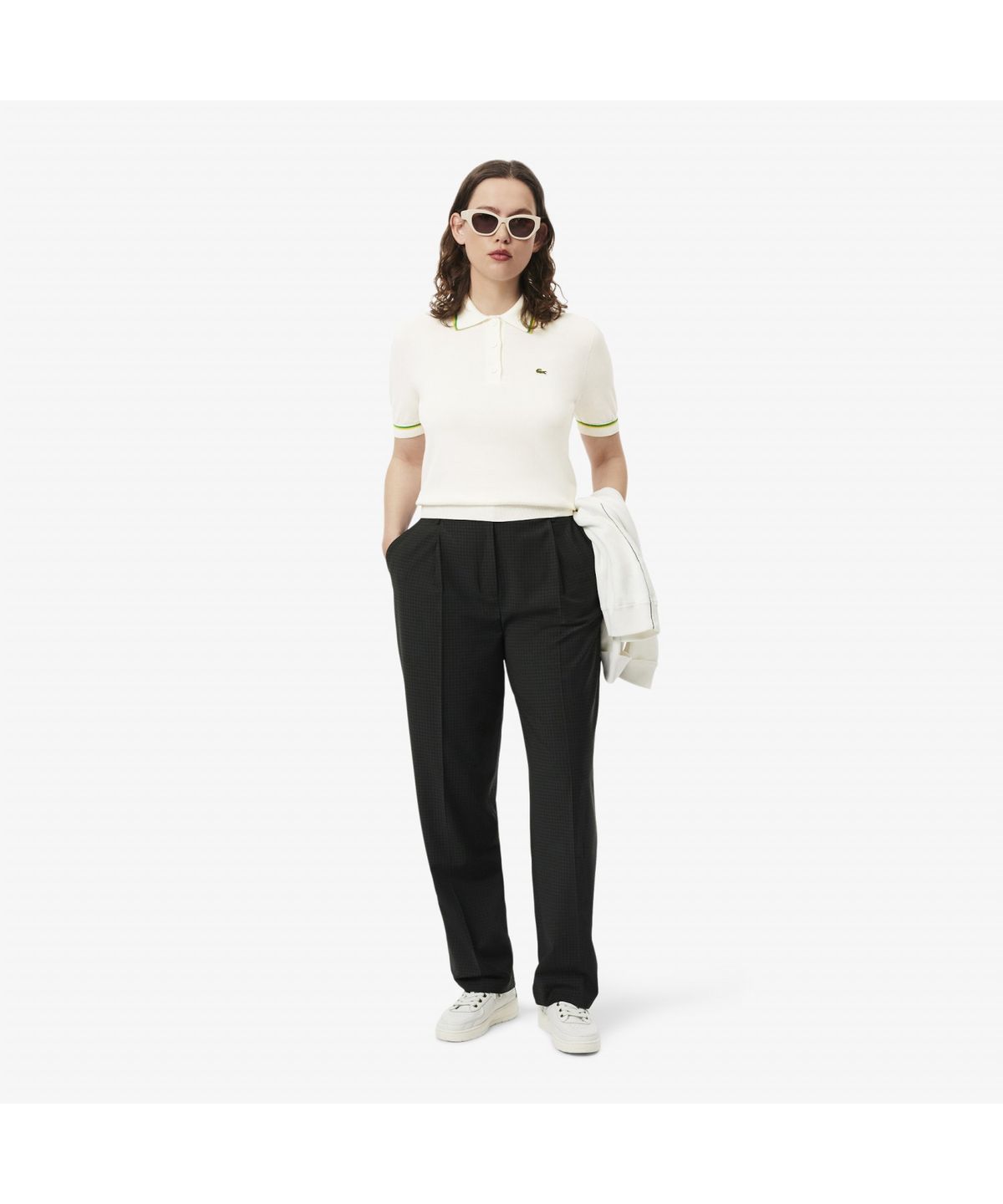 라코스테(LACOSTE) 여성 컬러티핑 폴로 스웨터 AF9283-55G DII