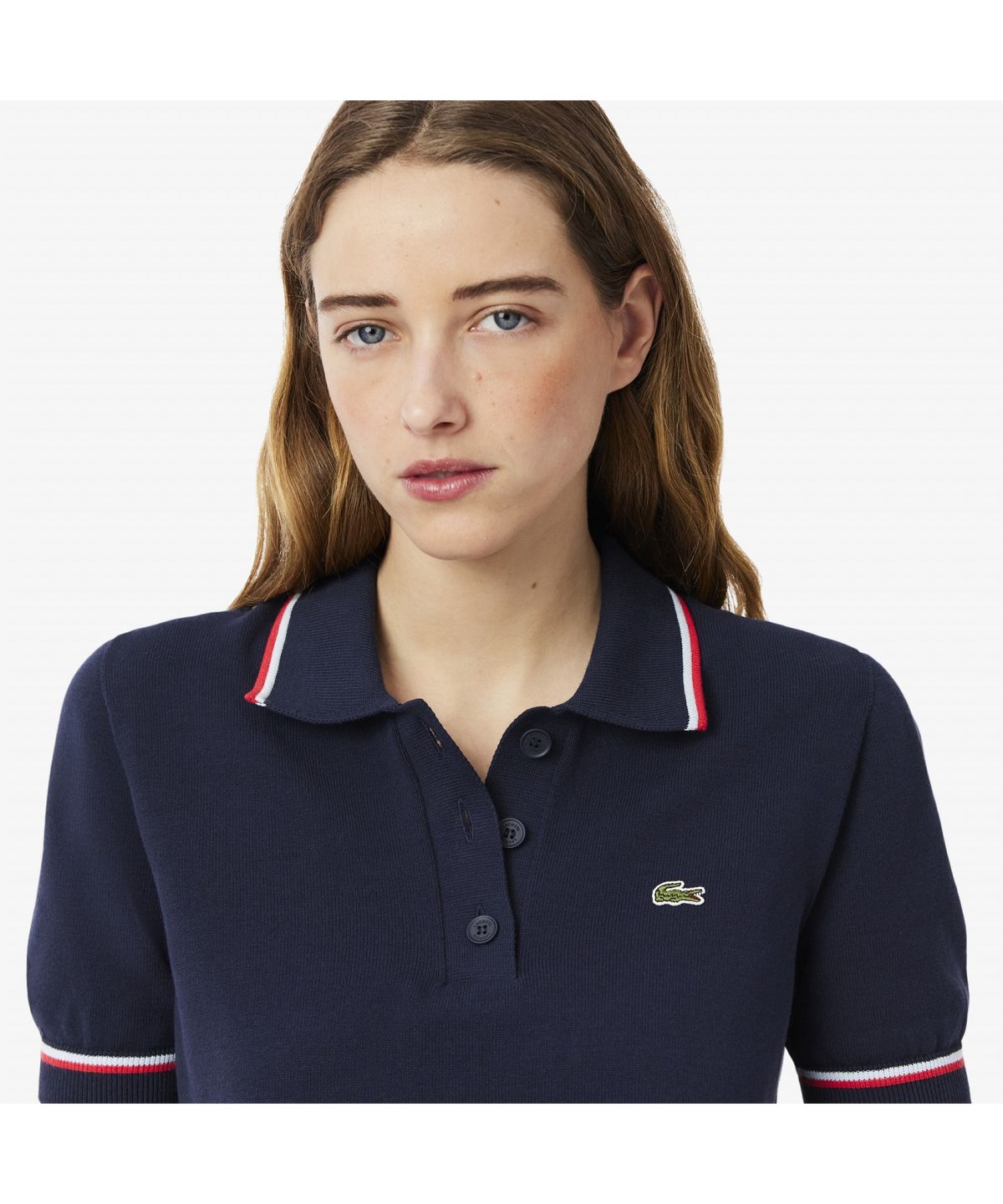 라코스테(LACOSTE) 여성 컬러티핑 폴로 스웨터 AF9283-55G GWI