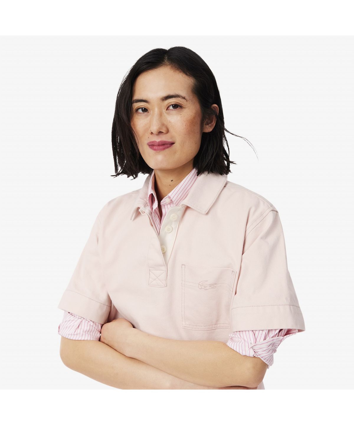 라코스테(LACOSTE) 여성 컬러데님 폴로형 셔츠 CF0052-55G HCZ