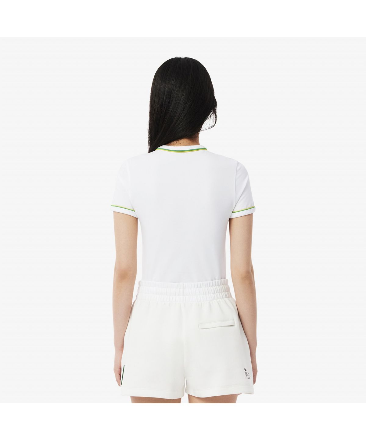 라코스테(LACOSTE) 여성 더블 파이핑 슬림핏 저지 티셔츠 TF0347-55G FWI