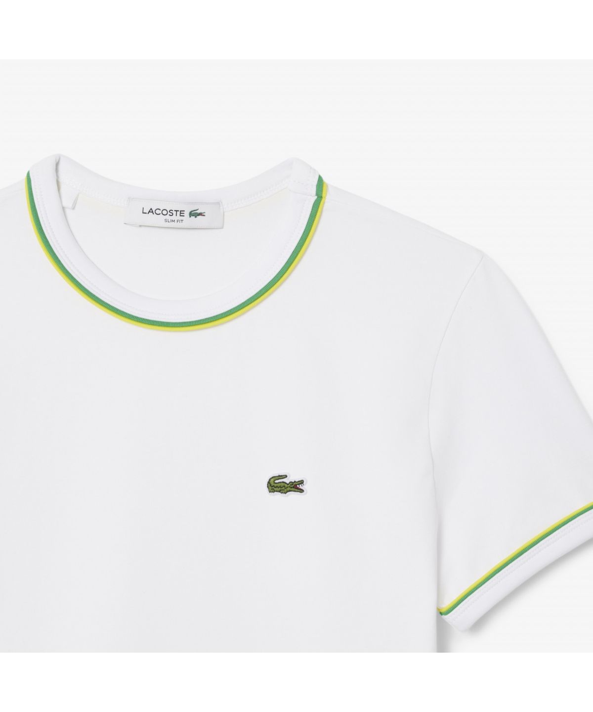 라코스테(LACOSTE) 여성 더블 파이핑 슬림핏 저지 티셔츠 TF0347-55G FWI