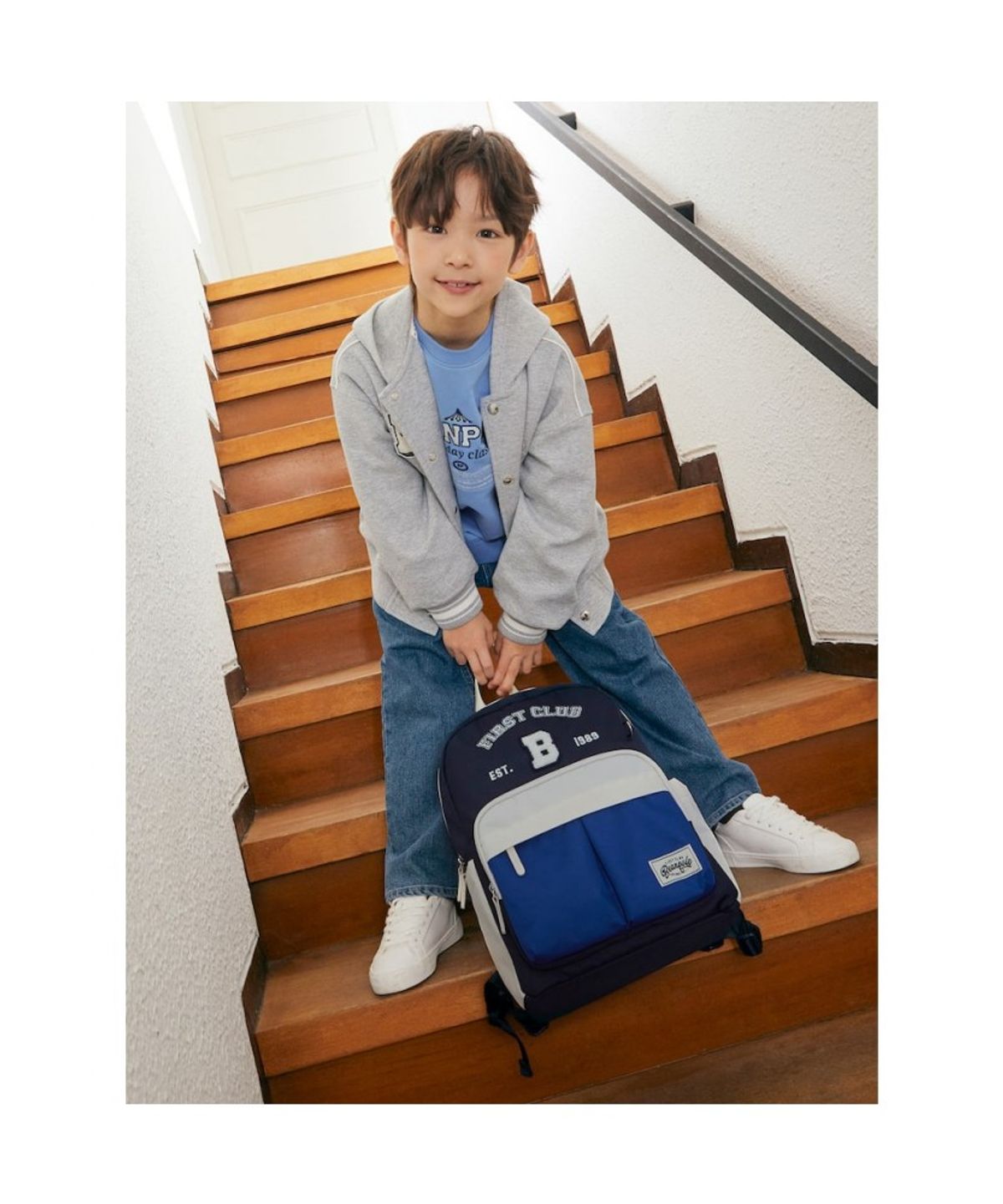 빈폴 키즈(BEANPOLE KIDS) 컬러풀 캐주얼 백팩  네이비 (BI61D4U09R)