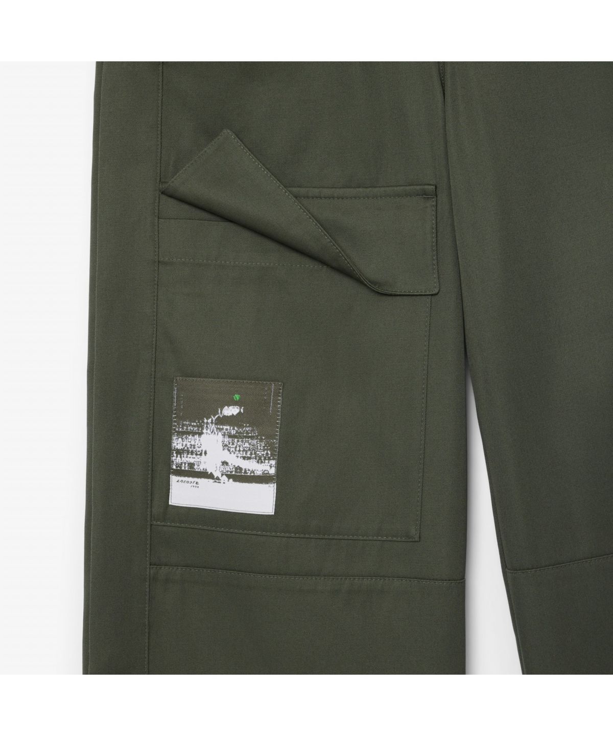 라코스테(LACOSTE) 여성 사이드 플랩 와이드핏 코튼 팬츠 HF2452-55G HCF