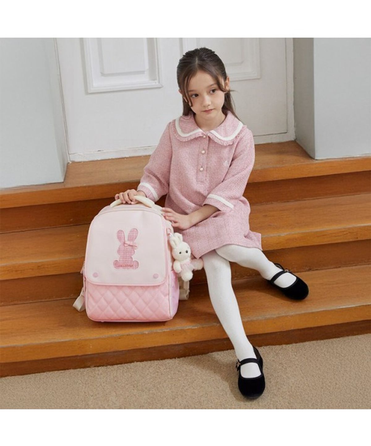 빈폴 키즈(BEANPOLE KIDS) 빙키 여아 사첼 3SET 책가방  라이트 핑크 (BI61D4G04Y)