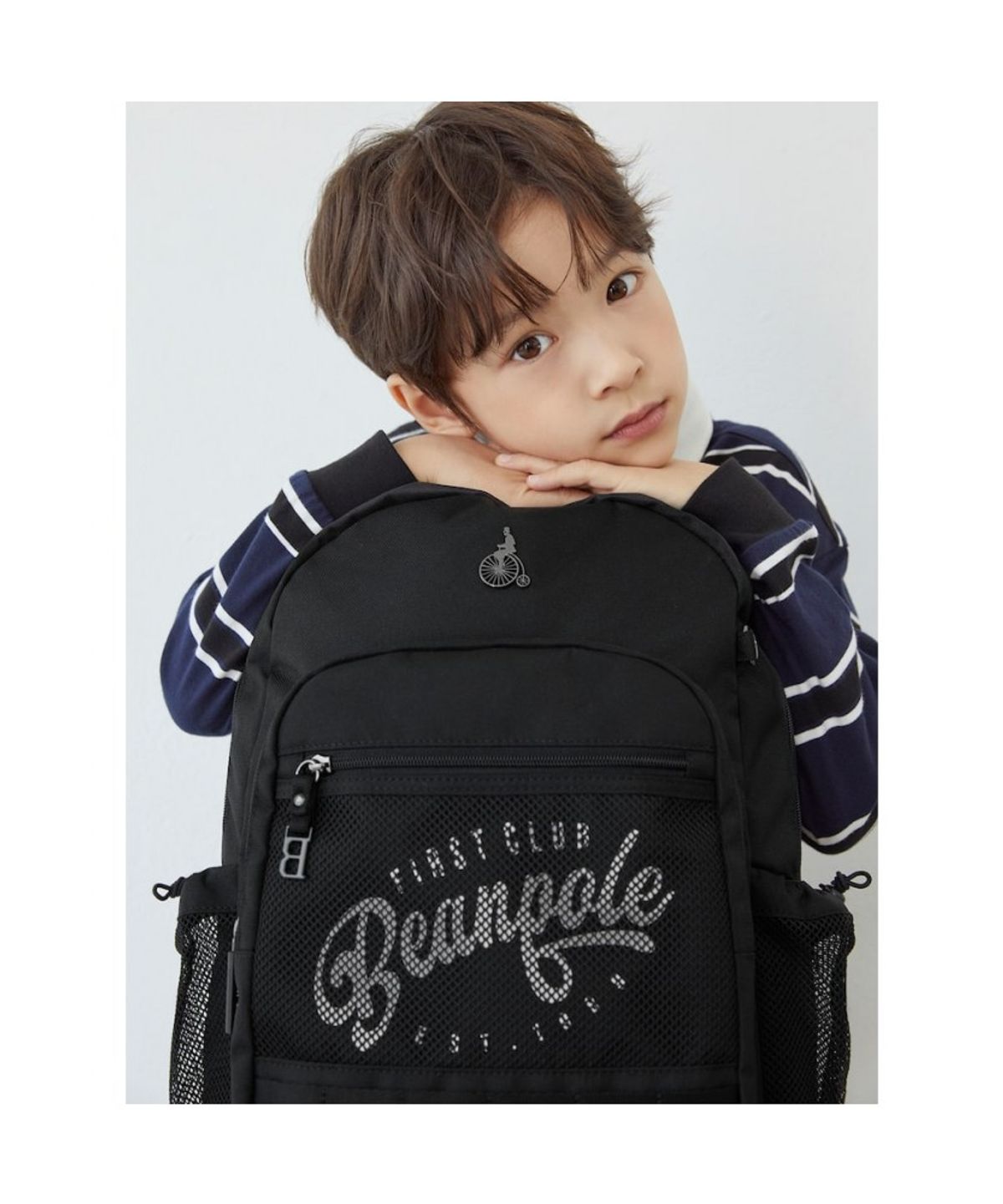 빈폴 키즈(BEANPOLE KIDS) 고학년 레터링 메시 책가방  블랙 (BI61D4U165)