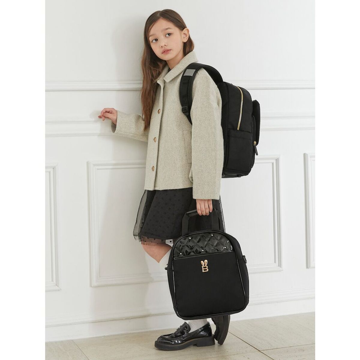 빈폴 키즈(BEANPOLE KIDS) 프리미엄 여아 책가방 2SET  블랙 (BI61D4G065)