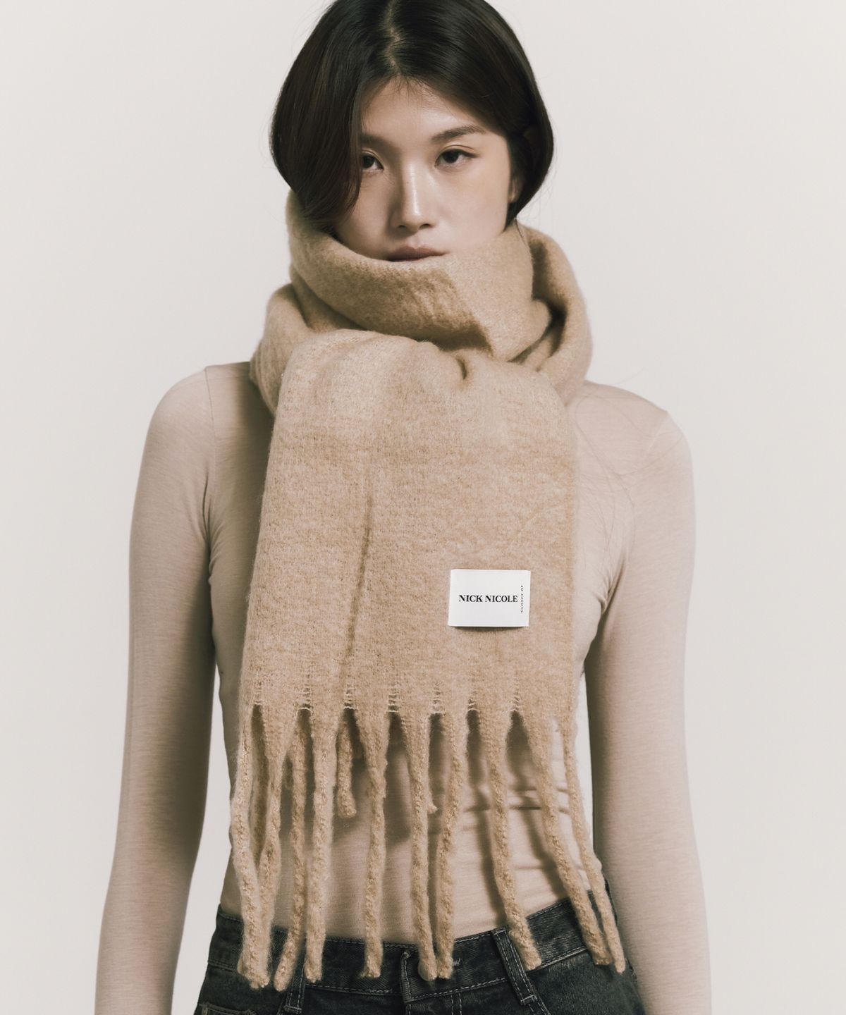 닉앤니콜(NICK&NICOLE) PREMIUM BOLD SOFT MUFFLER_BEIGE
