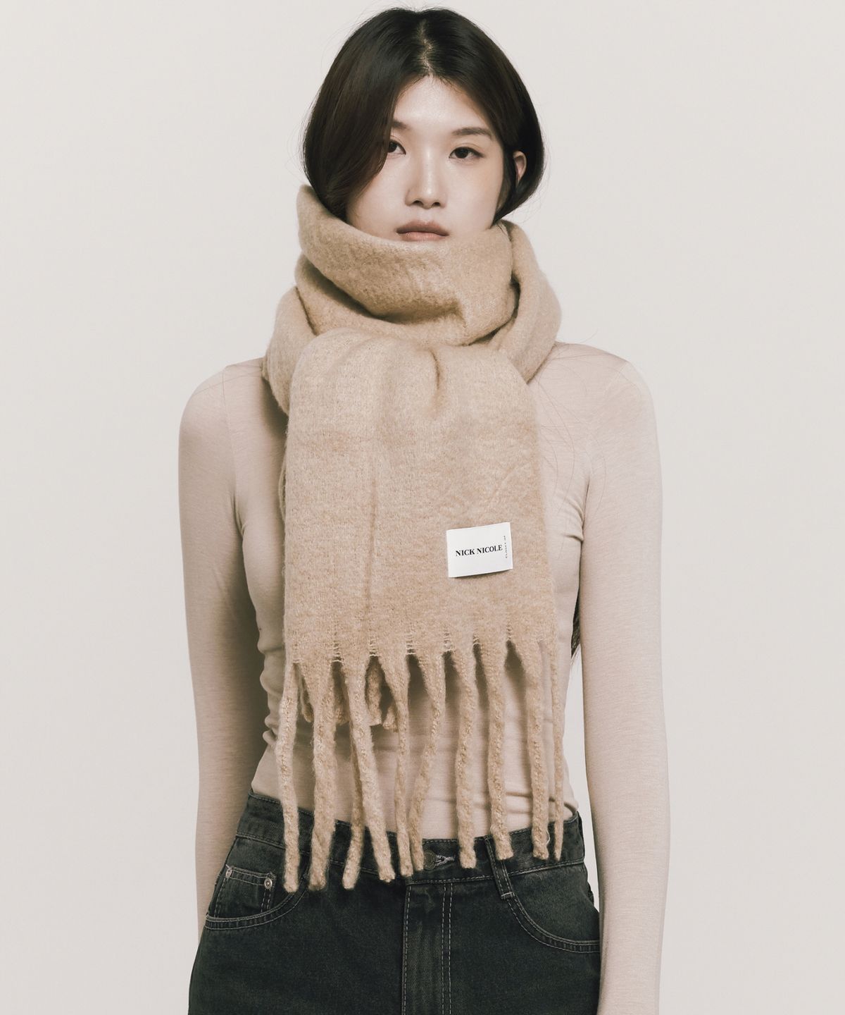 닉앤니콜(NICK&NICOLE) PREMIUM BOLD SOFT MUFFLER_BEIGE