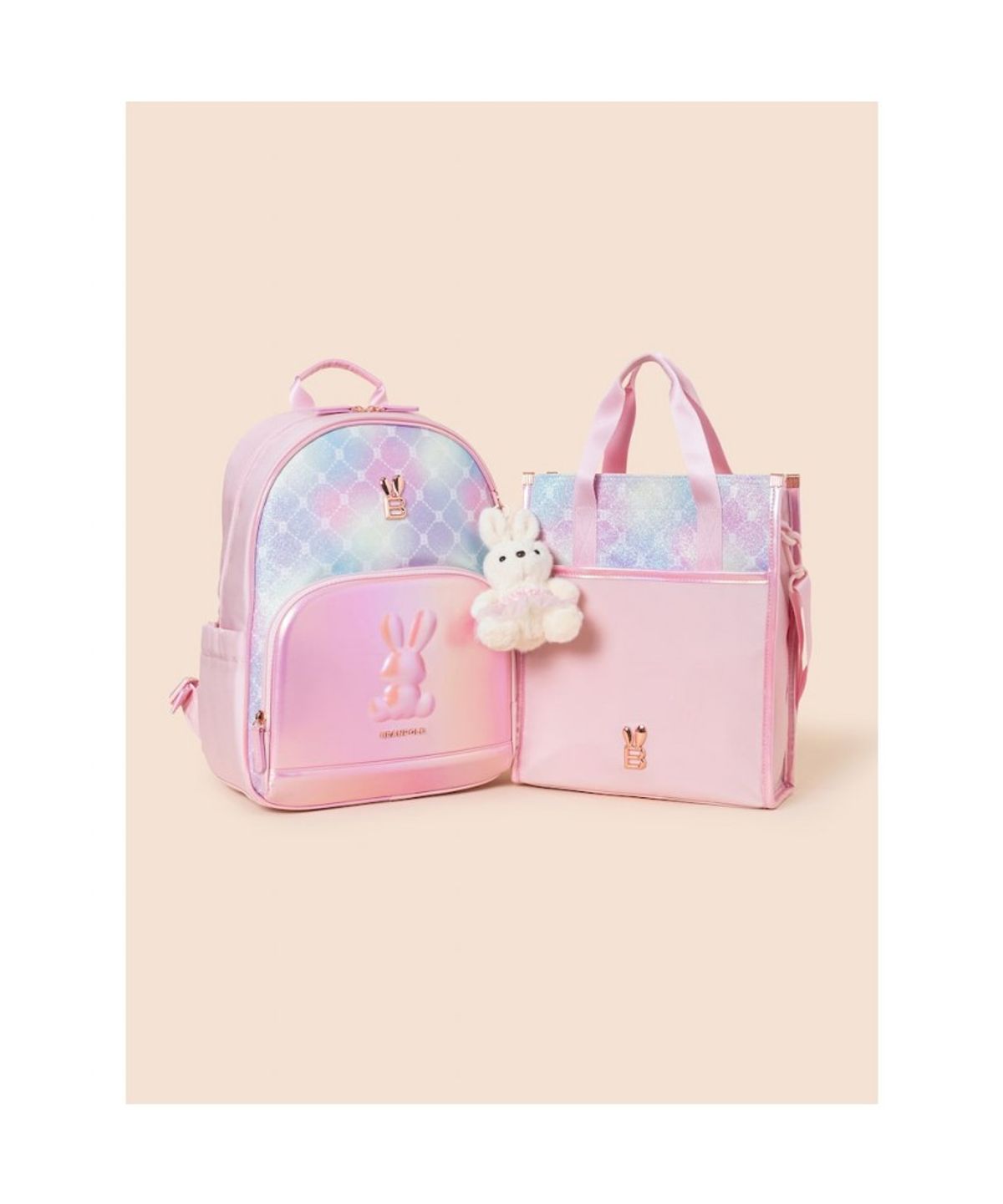 빈폴 키즈(BEANPOLE KIDS) 모노그램 몰드형 책가방 2SET  라이트 핑크 (BI61D4G08Y)