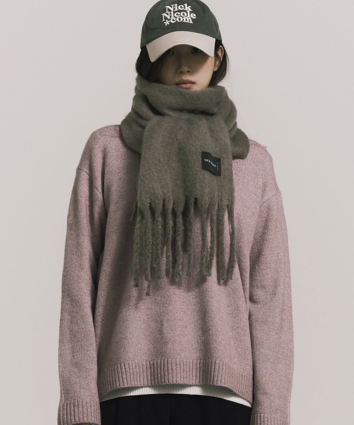닉앤니콜(NICK&NICOLE) PREMIUM BOLD SOFT MUFFLER_DEEP GRAY