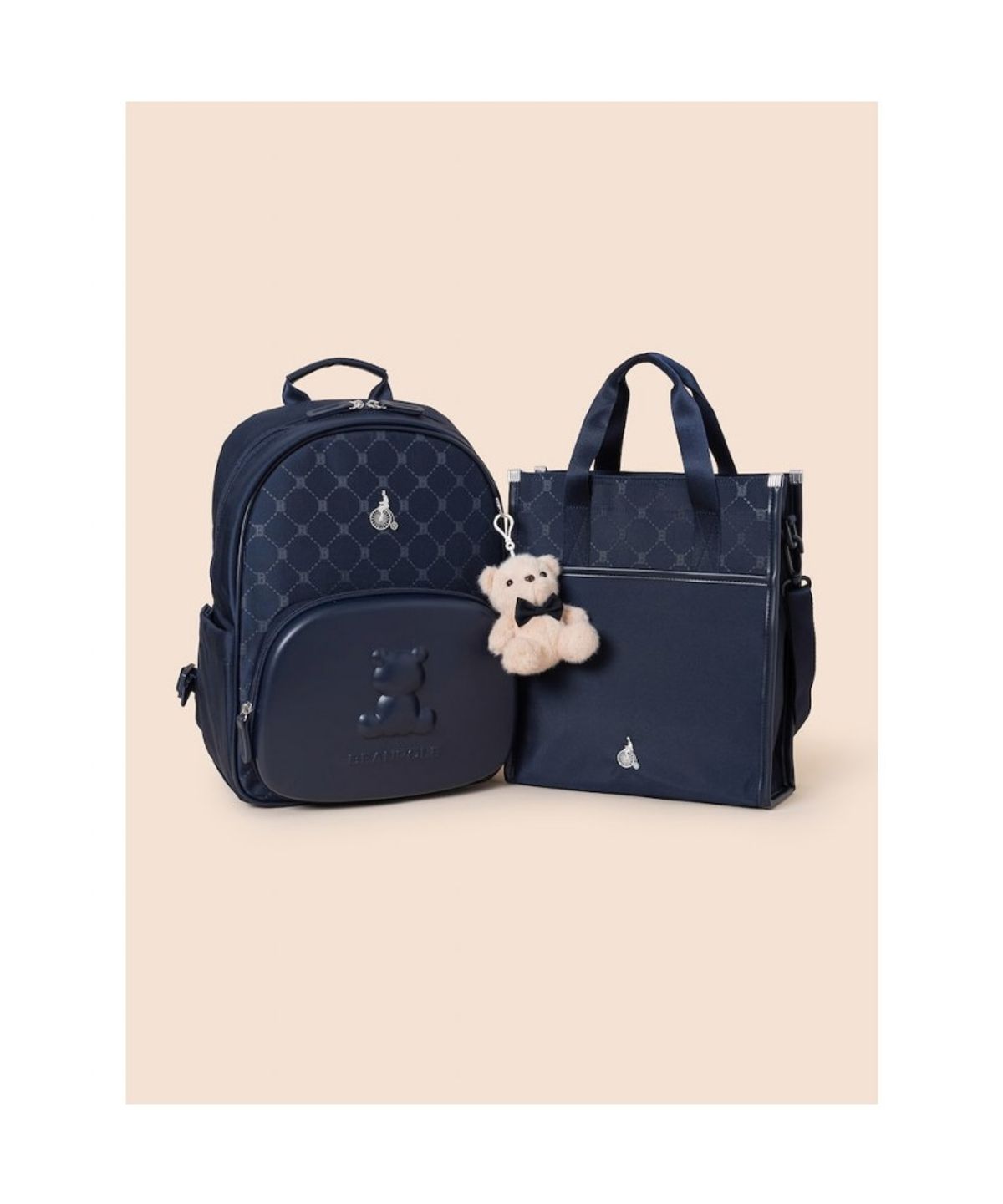 빈폴 키즈(BEANPOLE KIDS) 모노그램 몰드형 책가방 2SET  네이비 (BI61D4U07R)