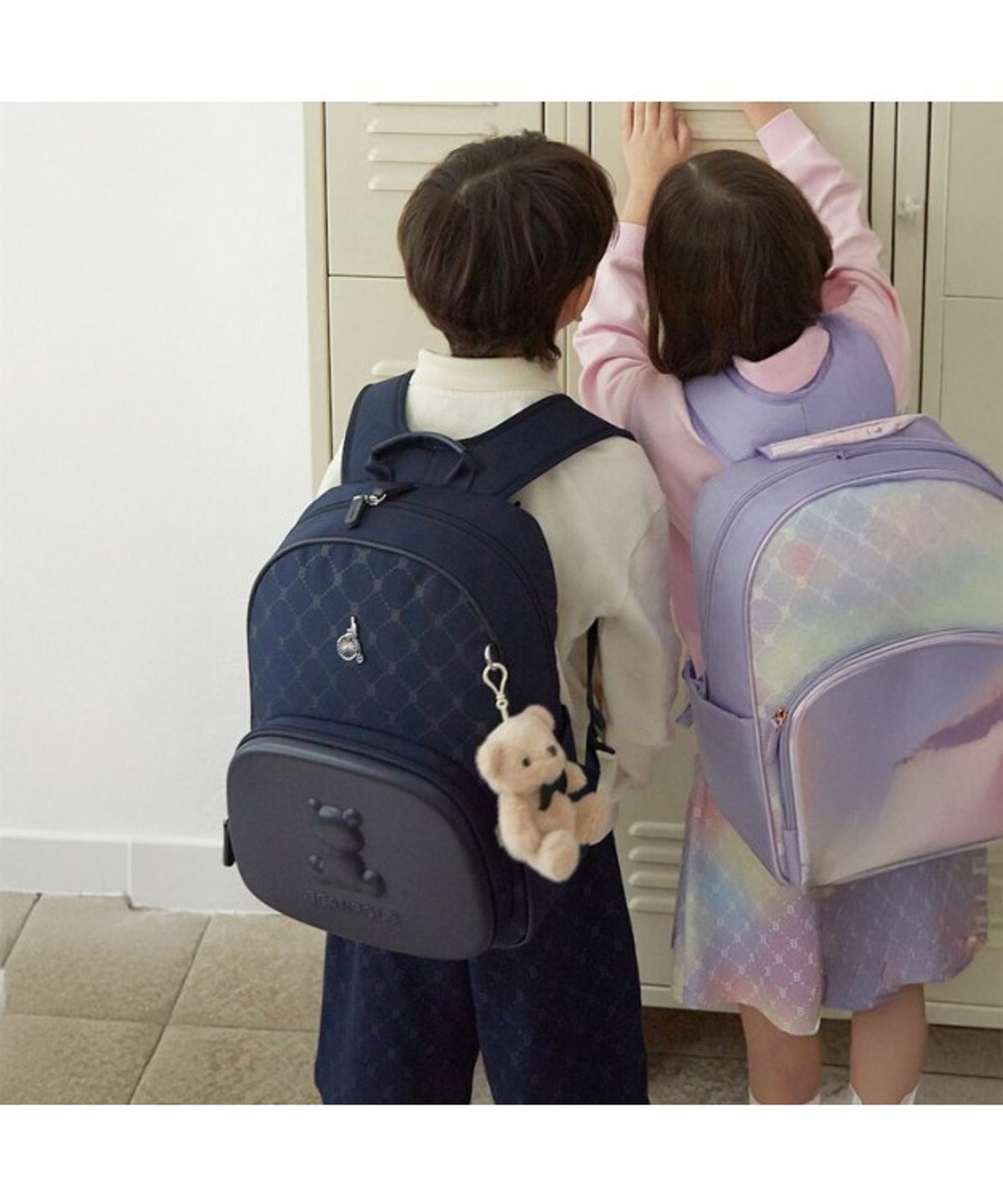 빈폴 키즈(BEANPOLE KIDS) 모노그램 몰드형 책가방 2SET  네이비 (BI61D4U07R)