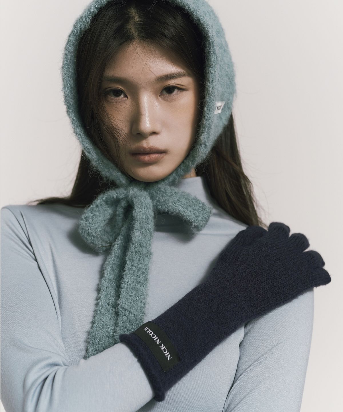 닉앤니콜(NICK&NICOLE) NICOLE RIBBED KNIT GLOVES_NAVY