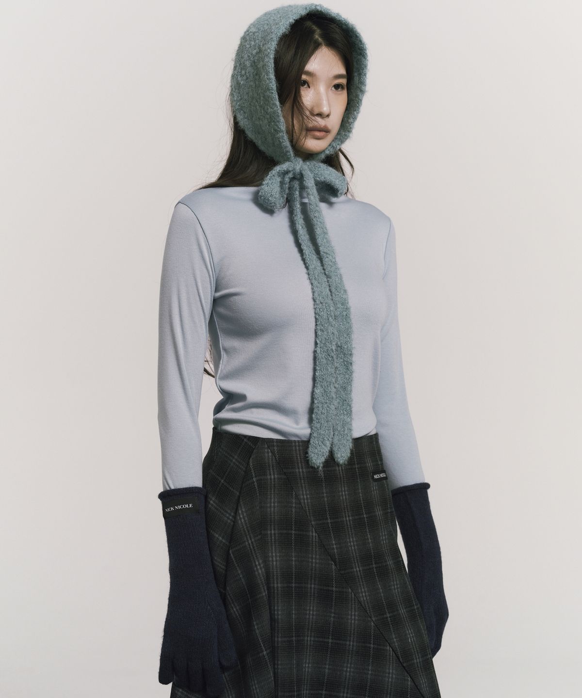 닉앤니콜(NICK&NICOLE) NICOLE RIBBED KNIT GLOVES_NAVY