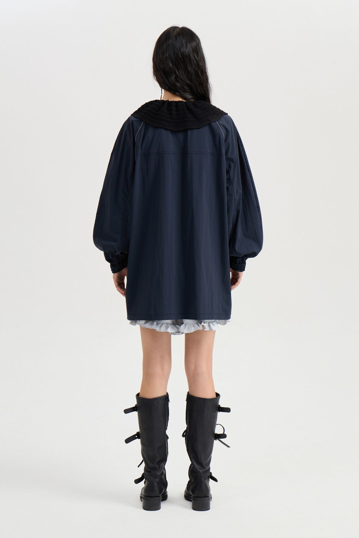 럭키슈에뜨(LUCKY CHOUETTE) Knit Collar Jumper (dark navy) LFUAA25100NYD