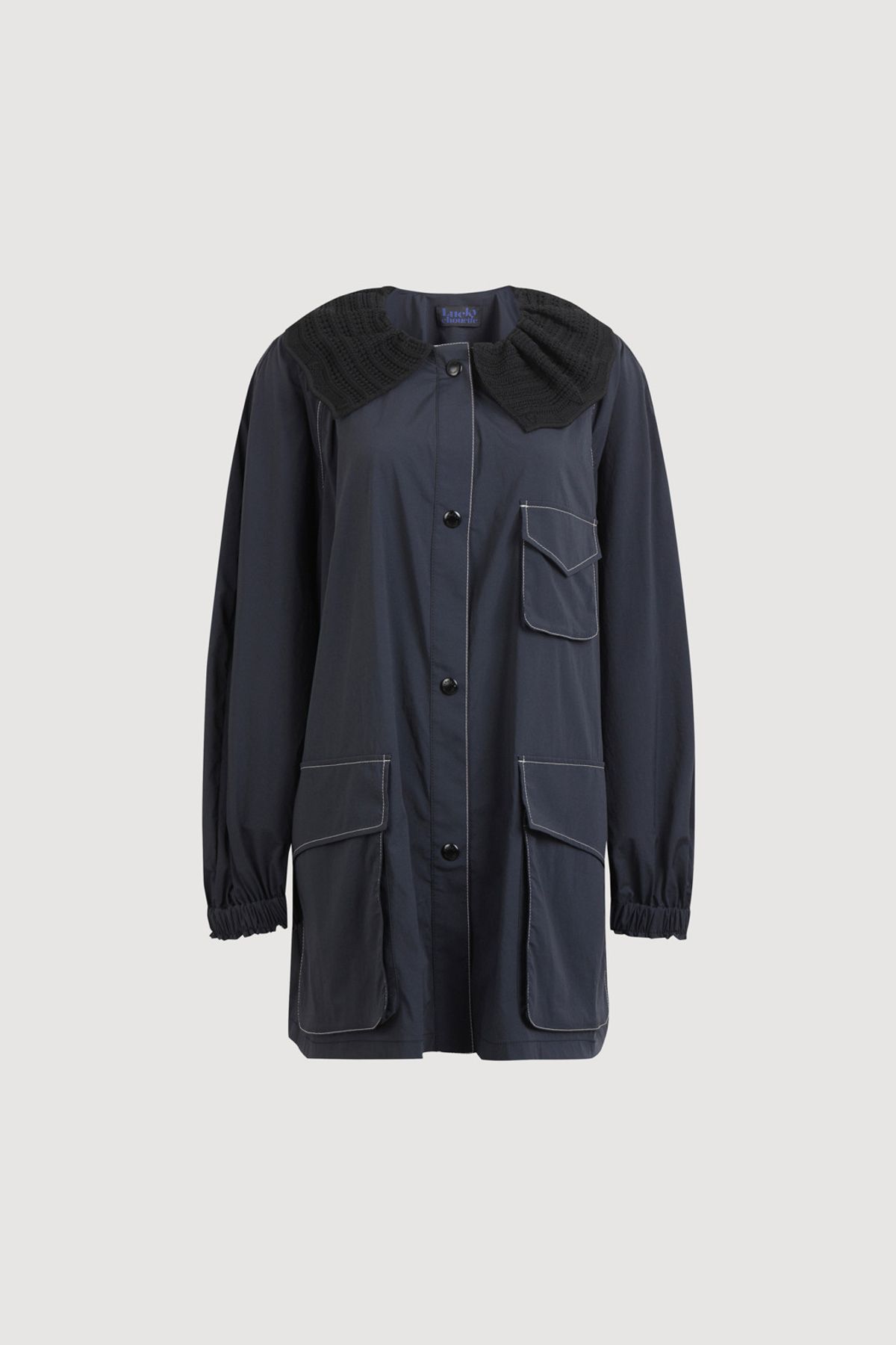 럭키슈에뜨(LUCKY CHOUETTE) Knit Collar Jumper (dark navy) LFUAA25100NYD