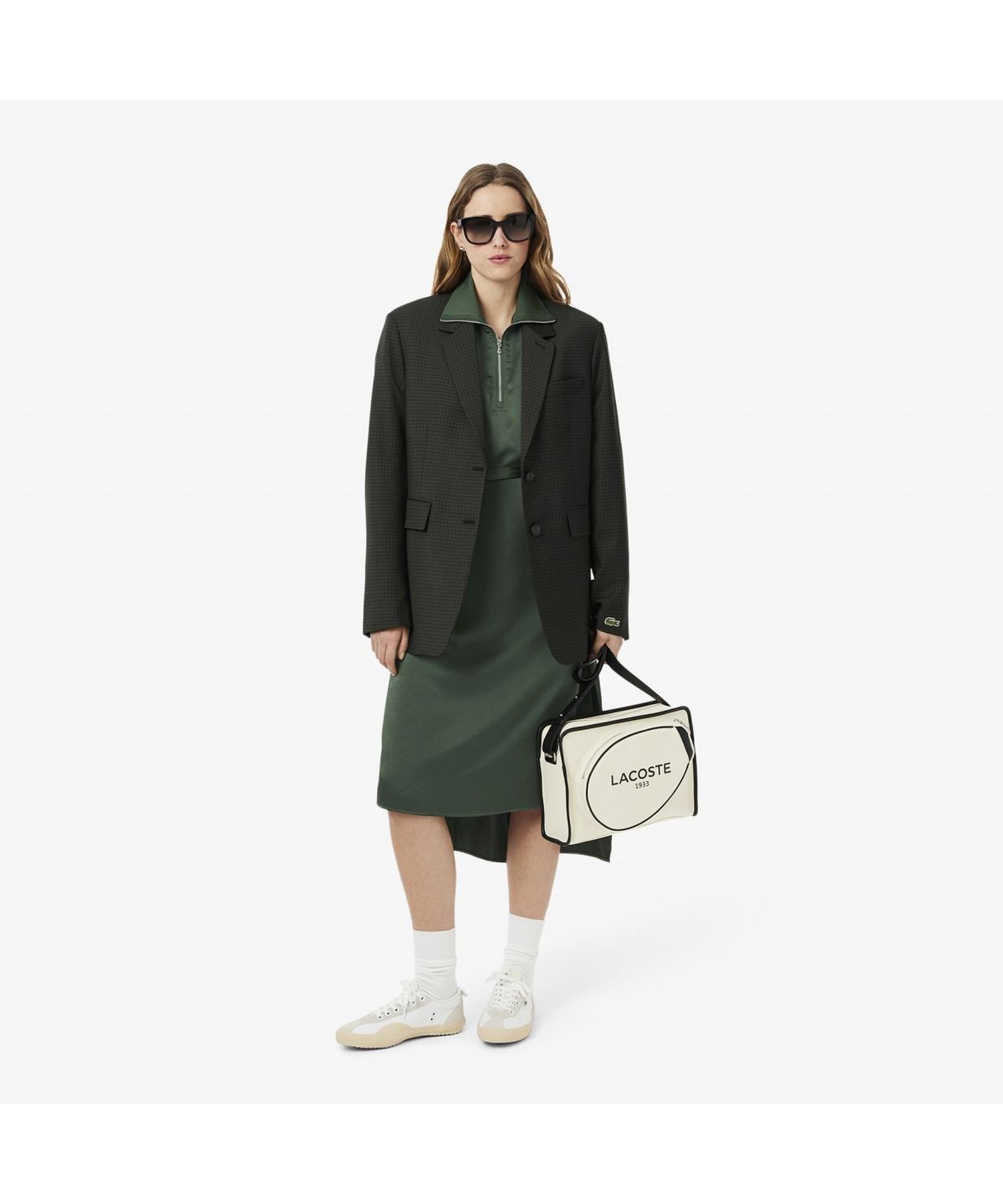 라코스테(LACOSTE) 여성 플루이드 지퍼 디테일 드레스 EF9776-55G HCF