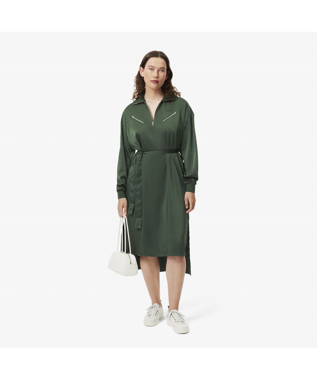 라코스테(LACOSTE) 여성 플루이드 지퍼 디테일 드레스 EF9776-55G HCF